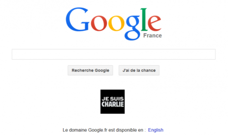 Google Prancis memberi dukungan kepada majalah Charlie Hebdo.