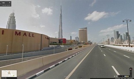 Google street dicoba pada salah satu jalan di Dubai