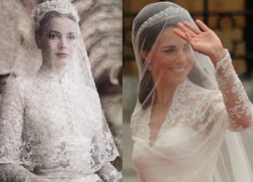 Grace Kelly (kiri) dan Kate Middleton (kanan)