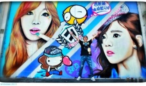 Grafiti Taeyeon SNSD dari penggemar Indonesia.