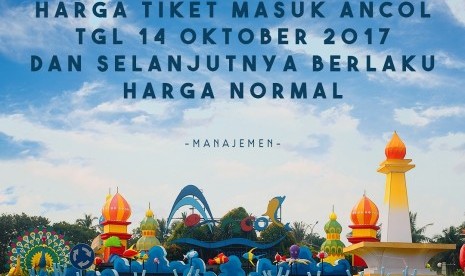 Gratis Masuk Ancol pada tanggal 14 Oktober tidak dilaksanakan.