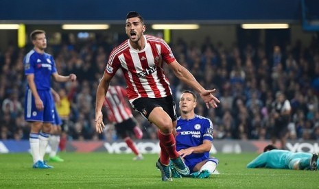 Graziano Pelle celebrates after scoring the third.