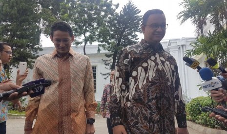 Gubernur DKI Jakarta Anies Baswedan dan Wakil Gubernur DKI Jakarta, Sandiaga Uno