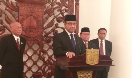 Gubernur DKI Jakarta Anies Rasyid Baswedan di Balai Kota, Jakarta Pusat, Senin (8/7). 