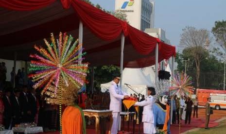 Gubernur DKI Jakarta Anies Rasyid Baswedan menjadi Inspektur Upacara pada Upacara Peringatan Hari Ulang Tahun Kemerdekaan RI ke-73. Upacara dilakukan di Lapangan Banteng, Jakarta Pusat.