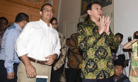 Basuki Tjahaja Purnama atau Ahok (kanan) dan Anies Baswedan (kiri).