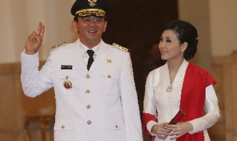 Gubernur DKI Jakarta Basuki Tjahaja Purnama bersama istri Veronica Tan.