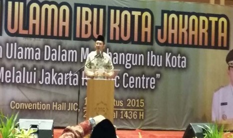 Gubernur DKI Jakarta Basuki Tjahaja Purnama membuka halaqah ulama ibukota Jakarta di Convention Hall Jakarta Islamic Centre (JIC) Jakarta, Rabu (12/8).