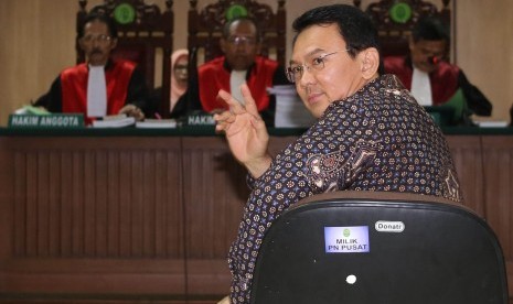 The defendant of the religious blasphemy case, Basuki Tjahaja Purnama (Ahok) at the trial on Tuesday (December 27, 2016). 