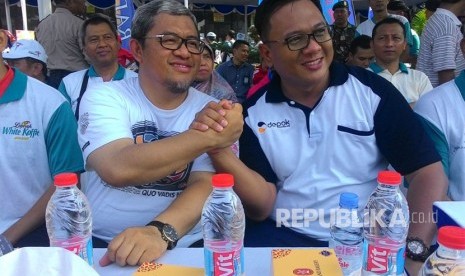 Gubernur Jabar Ahmad Heryawan (Aher) dan Wakil Wali Kota Depok, Pradi Supriatna 