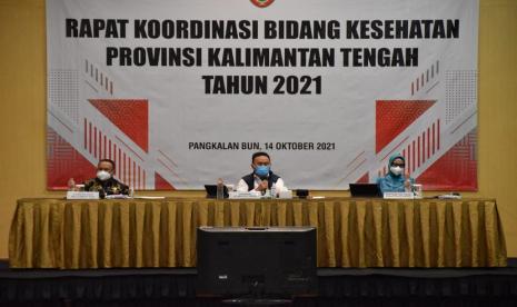 Gubernur Kalimantan Tengah (Kalteng) Sugianto Sabran Pimpin Rapat Koordinasi Bidang Kesehatan Prov. Kalteng Tahun 2021, bertempat di Hotel Brits Pangkalan Bun, Kabupaten Kotawaringin Barat, Kamis (14/10).