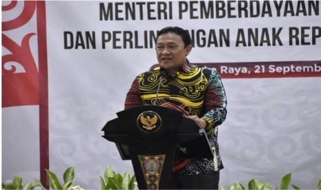 Gubernur Kalteng H Sugianto Sabran melalui Wakil Gubernur (Wagub) H. Edy Pratowo menggelar ramah tamah dan jamuan santap malam bersama Menteri Pemberdayaan Perempuan dan Perlindungan Anak (PPPA) RI I Gusti Ayu Bintang Puspayoga di Istana Isen Mulang, Rumah Jabatan Gubernur Kalteng, Rabu (21/9/2022). 