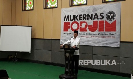 Gubernur NTB TGH Muhammad Zainul Majdi atau Tuan Guru Bajang (TGB) membuka Mukernas Forum Jurnalis Muslim (Forjim) di Kompleks Islamic Center NTB, Mataram, NTB, Selasa (20/2).