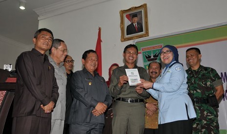 Gubernur Sumbar pada peluncuran BPJS dan program JKN