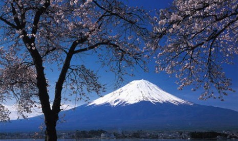 Gunung Fuji di Jepang (ilustrasi). Ekonomi Jepang mengalami kontraksi 2,2 persen secara tahunan (year on year /yoy) pada kuartal pertama.