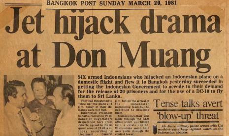 Halaman muka Bangkok Post, 29 Maret 1981