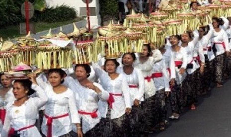 Hari raya kuningan umat Hindu di Bali. (ilustrasi)