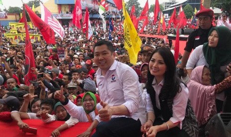 Hary Tanoesoedibjo yang menghadiri kampanye terbuka Capres 01 Joko Widodo di Banyumas, Kamis (4/4/2019).