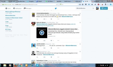 Hashtag Bobotoh Berduka jadi trending topic di Twitter, Senin (24/10).