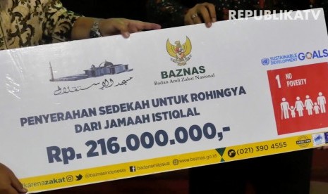 Hasil pengumpulan zakat Masjid Istiqlal, Jakarta.