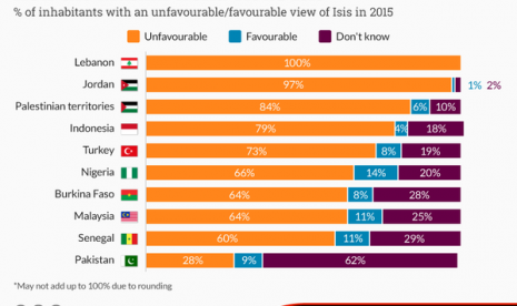 hasil survey yang menunjukkan bagaimana negara muslim melihat isis