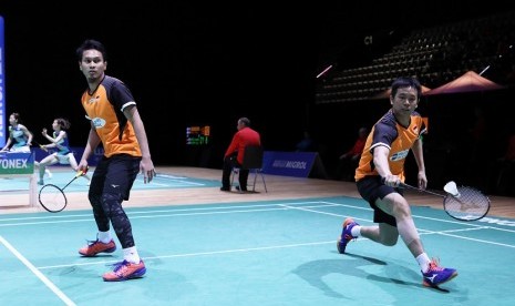 Hendra Setiawan (kanan) dan Mohammad Ahsan.