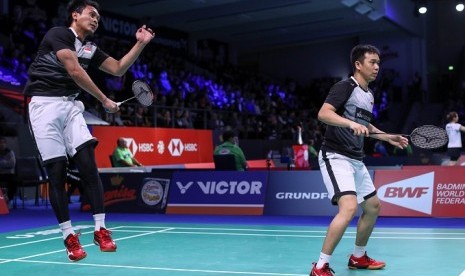 Hendra Setiawan (kanan) dan Mohammad Ahsan.