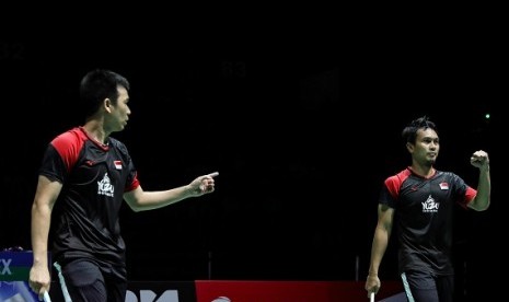 Hendra Setiawan (kiri) dan Mohammad Ahsan.