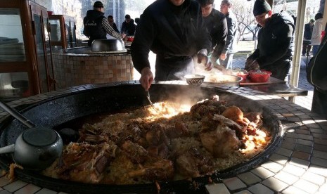 Hidangan nasi Pilaf di Samarkand