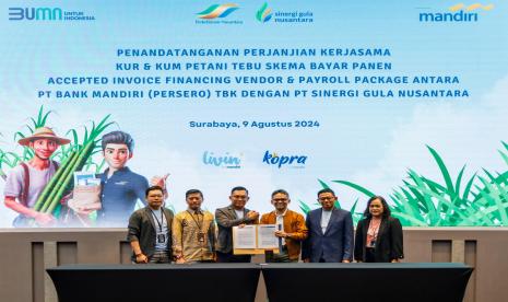 Holding Perkebunan Nusantara melalui anak usahanya, PT Sinergi Gula Nusantara (SGN), menjalin kemitraan strategis dengan PT Bank Mandiri (Persero) Tbk yang ditandai dengan penandatanganan perjanjian kerja sama di Surabaya, pada Jumat (9/8/2024).