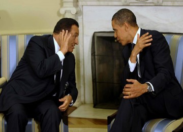 Hosni Mubarak (kiri) dan Barack Obama