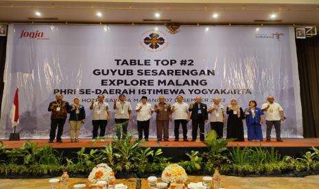 Hotel, destinasi wisata, pusat oleh-oleh hingga restoran di DIY mengikuti Table Top PHRI Guyub Sesarengan #2 Eksplor Malang yang digelar di Hotel Savana Malang, Jawa Timur, Rabu (7/12/2022).. 