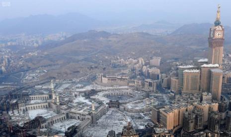 Hotel-hotel untuk jamaah umroh dan haji memadati Makkah, Arab Saudi.