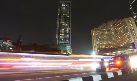 Hotel Indonesia roundabout during the commemoration of Earth Hour on Saturday.