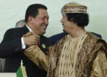 Hugo Chavez dan Moammar Qaddafi