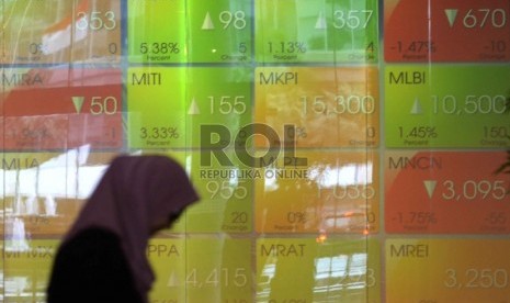 IHSG Ditutup Naik: Layar Indeks Harga Saham Gabungan (IHSG) di Bursa Efek Indonesia (BEI), Jakarta, Selasa (10/3).