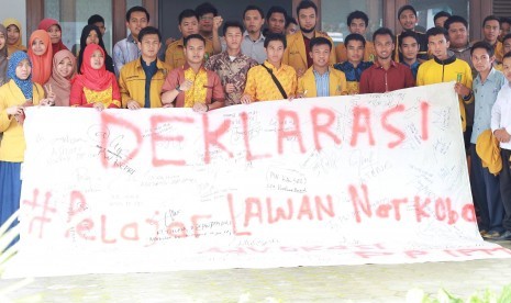  Ikatan Pelajar Muhammadiyah (IPM) mendeklarasikan gerakan Pelajar Lawan Narkoba, Selasa (2/3).