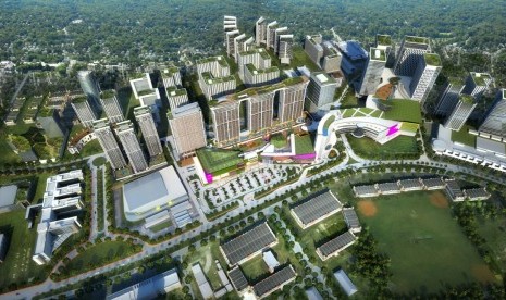 Ilsutrasi maket pngembangan superblok Sentul City