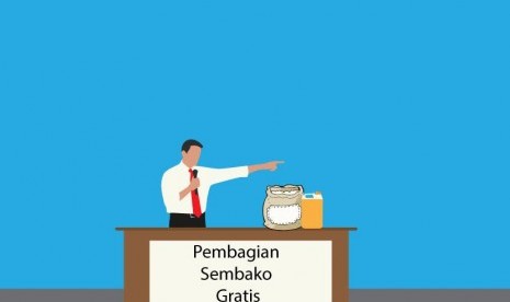 Ilustrasi bagi-bagi sembako saat pilkada