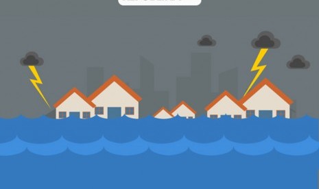 Hujan Lebat, Ratusan Rumah di OKU Banjir. Ilustrasi Banjir.