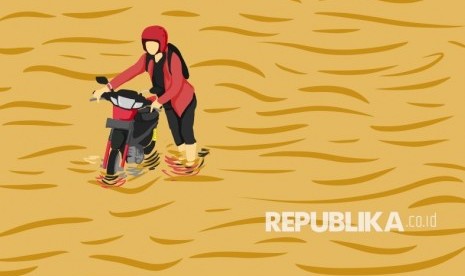 Ilustrasi Banjir. Badan Penanggulangan Bencana Daerah (BPBD) DKI Jakarta mencatat, terdapat sebanyak 82 kelurahan di Ibu Kota yang menjadi daerah rawan banjir. 