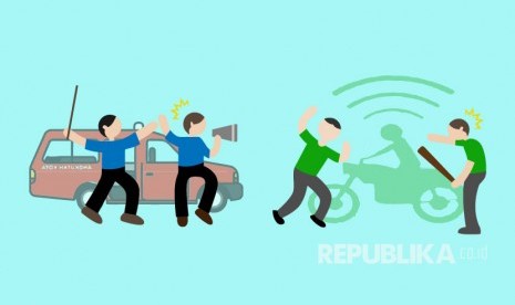 Ilustrasi Bentrok Ojek Online dengan Angkot