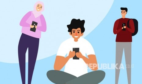 Ilustrasi Bermain Gadget