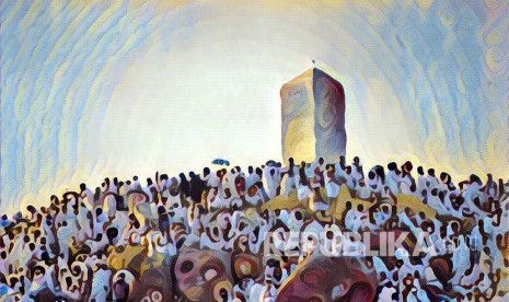 Doa Fudhail bin Iyadh di Arafah dan Kesungguhannya Bertaubat. Foto: Ilustrasi Jabal Rahmah di Arafah (Foto & Editing: Yogi Ardhi/Republika