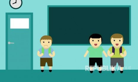 Anak menjadi korban bully di sekolah (ilustrasi). Psikolog menyarankan, anak sebaiknya tak diam saja ketika menjadi korban bully.