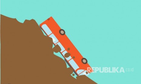  Ilustrasi Bus Masuk Jurang