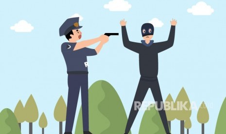 Ilustrasi Ditangkap Polisi   