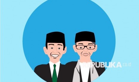 Ilustrasi Joko Widodo dan KH. Ma'ruf Amin