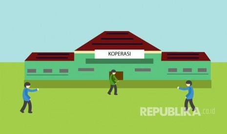 Ilustrasi Koperasi Warga.  koperasi yang masuk ekosistem digital masih rendah