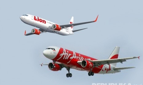 ilustrasi Lion Air dan Air Asia